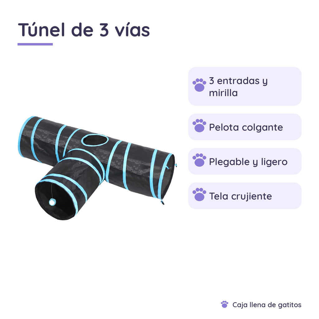 Túnel para Gatos de 3 Vías