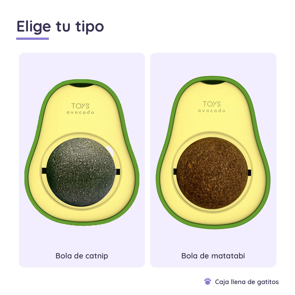 Juguete Aguacate con Bola de Catnip para Gatos