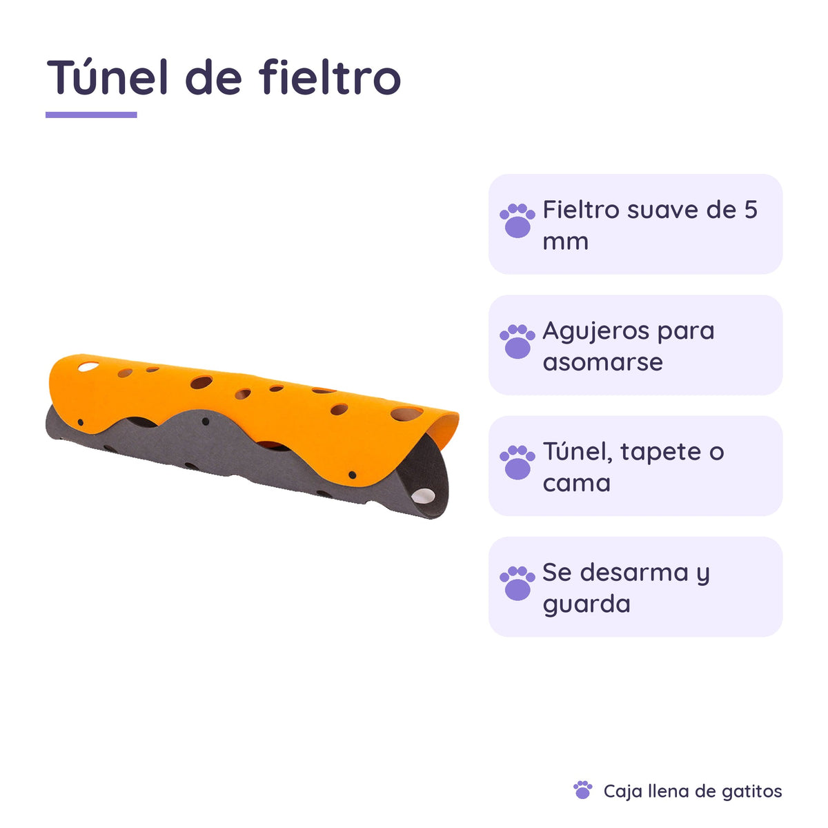 Túnel de Fieltro para Gatos