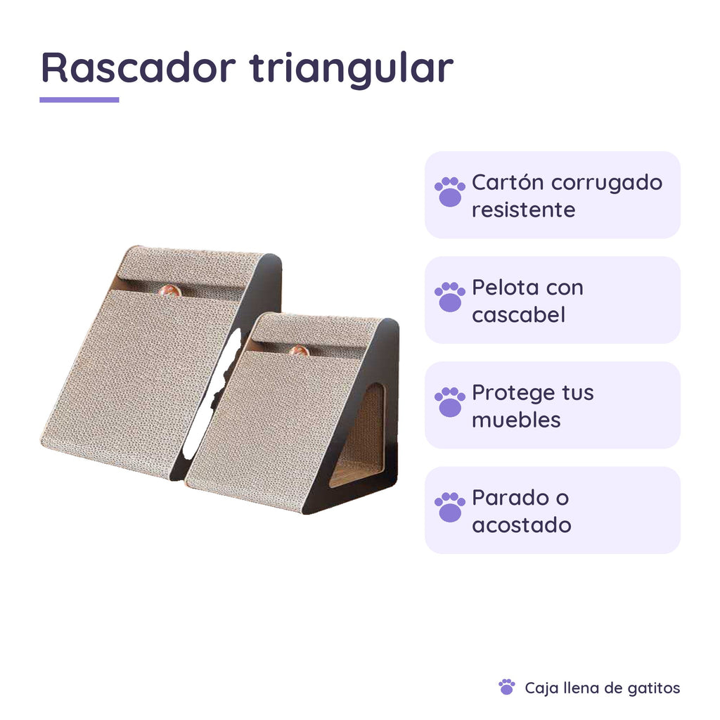 Rascador Triangular de Cartón para Gatos
