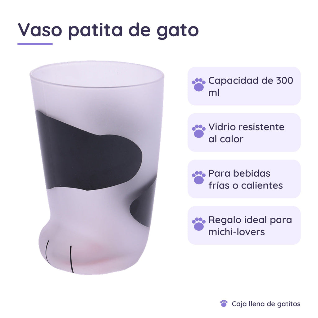 Vaso de Vidrio Patita de Gato 300 ml
