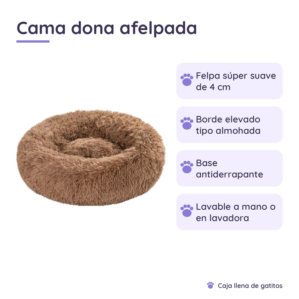 Cama Dona Afelpada para Gatos y Perros