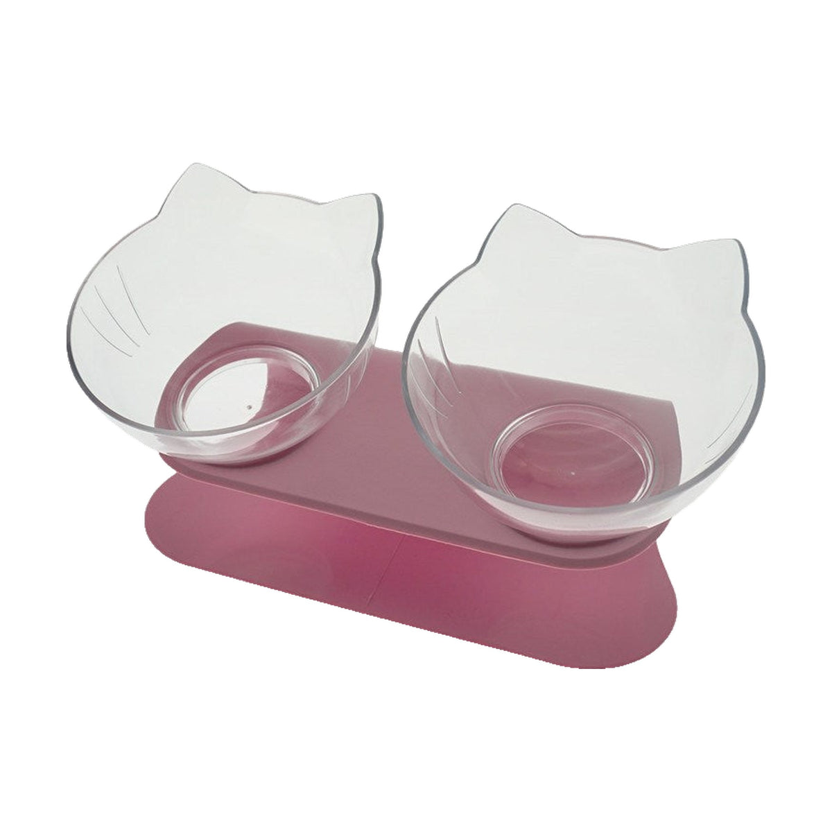 Comedero Elevado para Gatos con Plato Inclinado 15° en Forma de Gatito