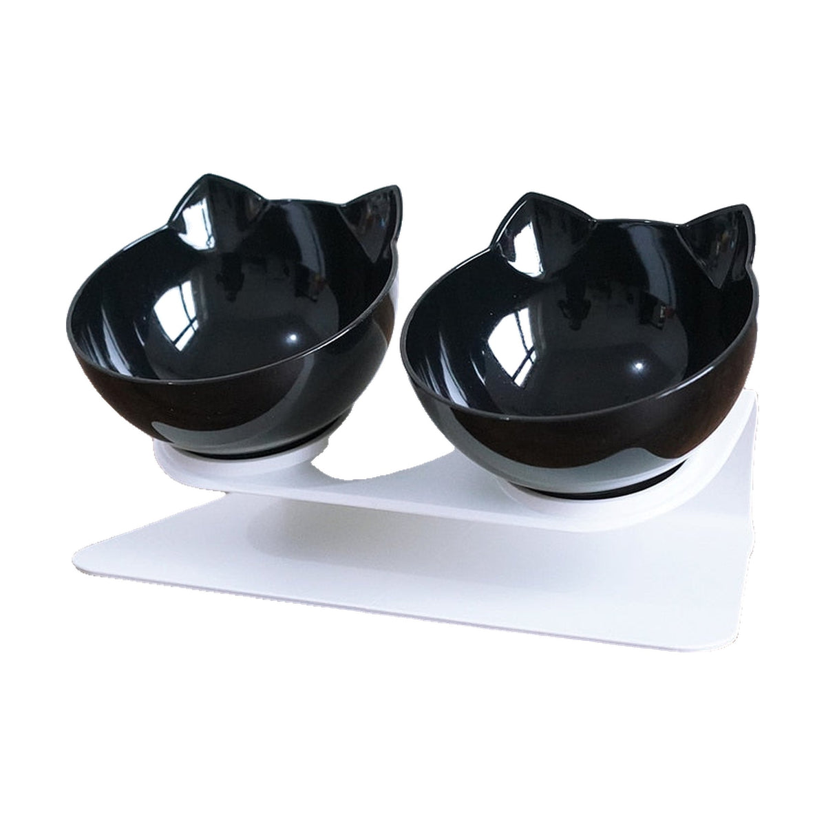 Comedero Elevado para Gatos con Plato Inclinado 15° en Forma de Gatito