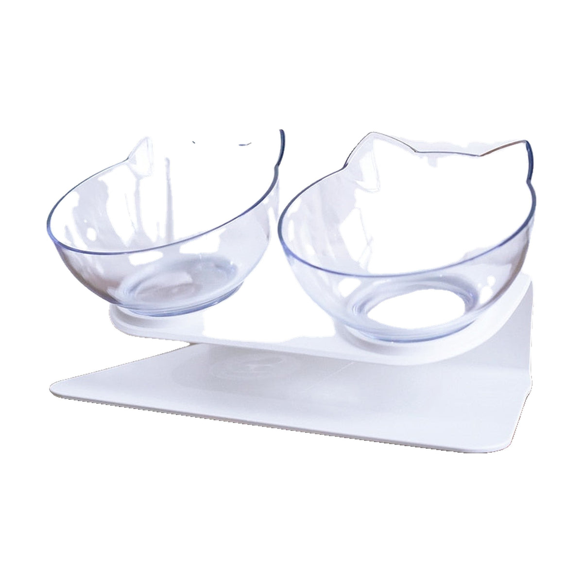 Comedero Elevado para Gatos con Plato Inclinado 15° en Forma de Gatito