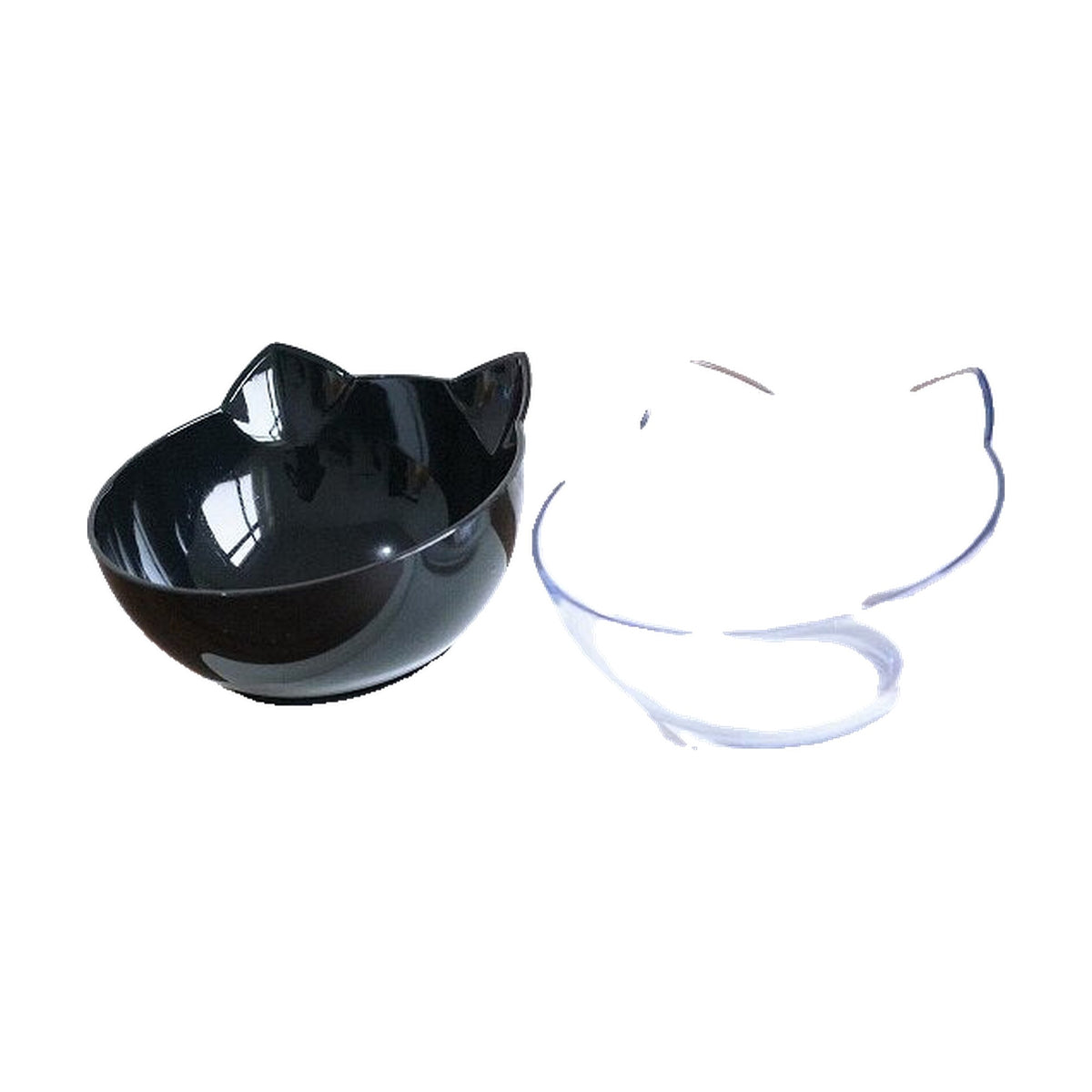 Comedero Elevado para Gatos con Plato Inclinado 15° en Forma de Gatito