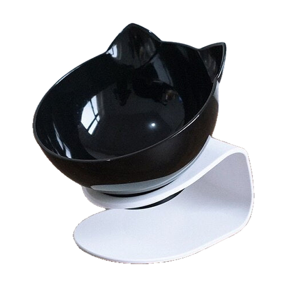 Comedero Elevado para Gatos con Plato Inclinado 15° en Forma de Gatito