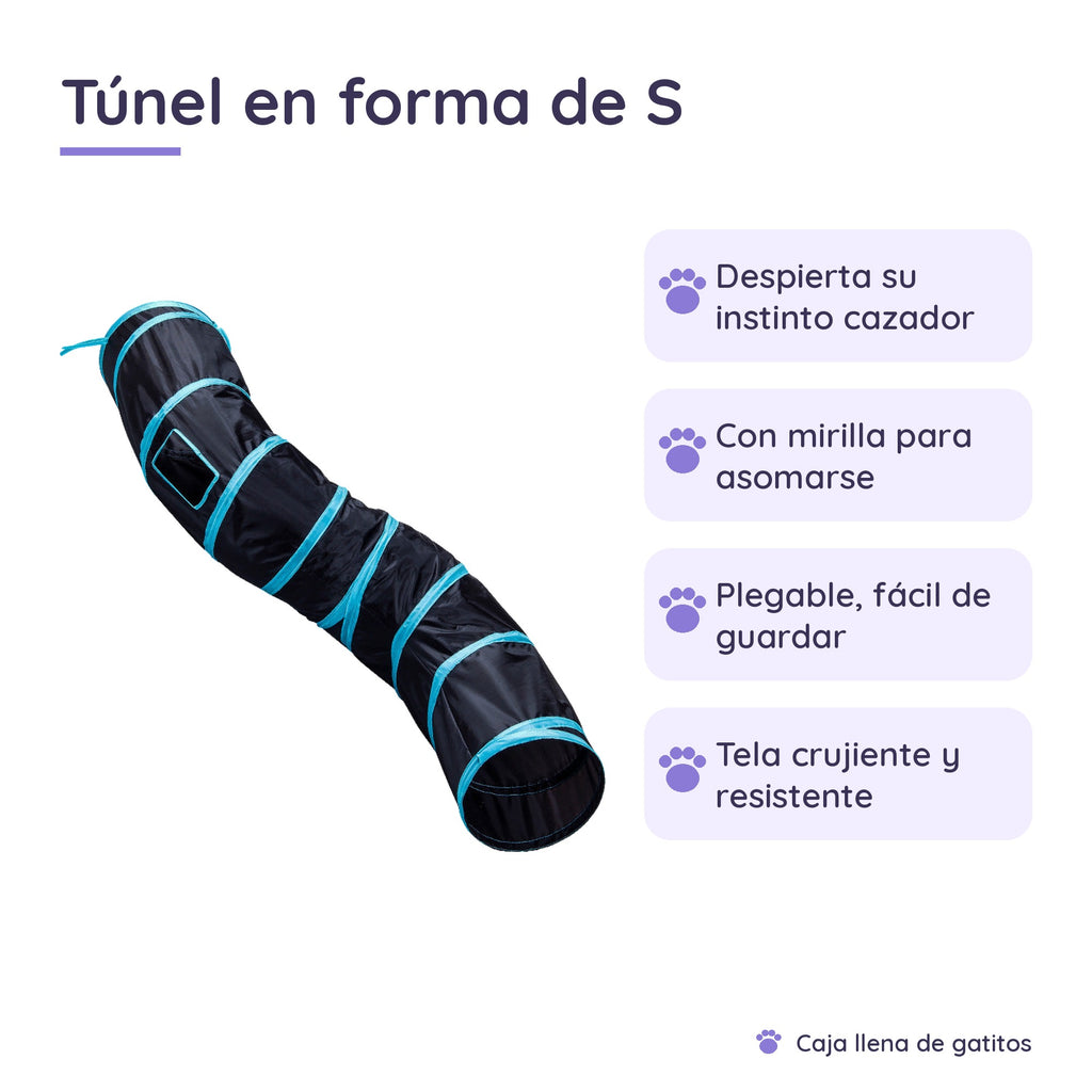 Túnel para Gatos en Forma de S