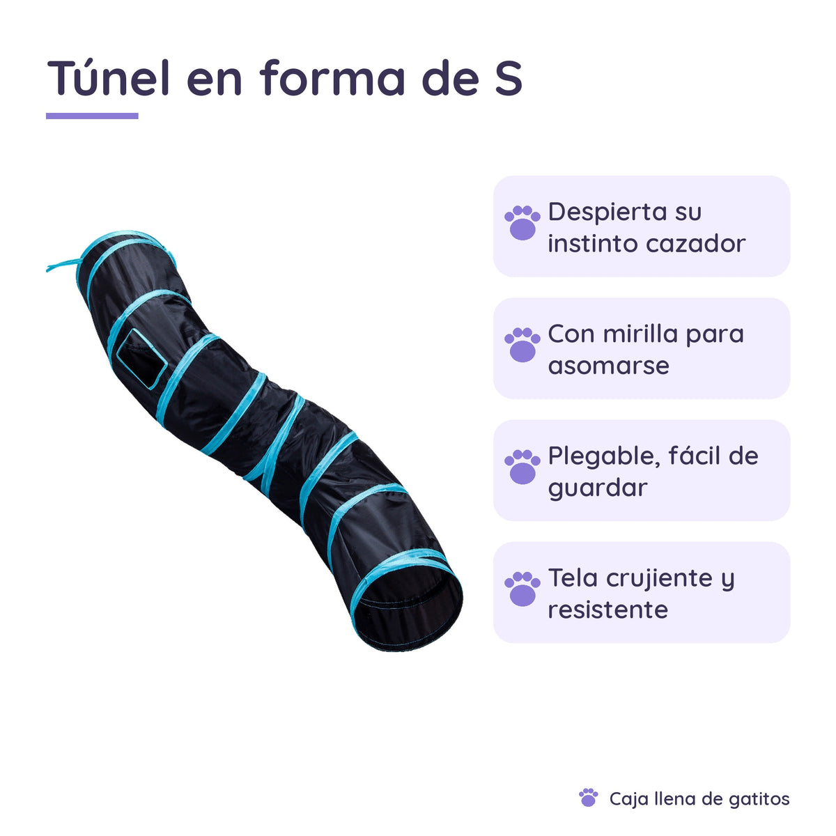 Túnel para Gatos en Forma de S